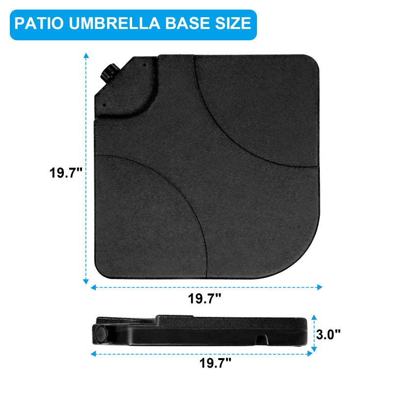 Simple Deluxe 4pcs Cantilever Offset Patio Market Stand with U Locking Shape Weights Water, Umbrella Square Base - Image 2