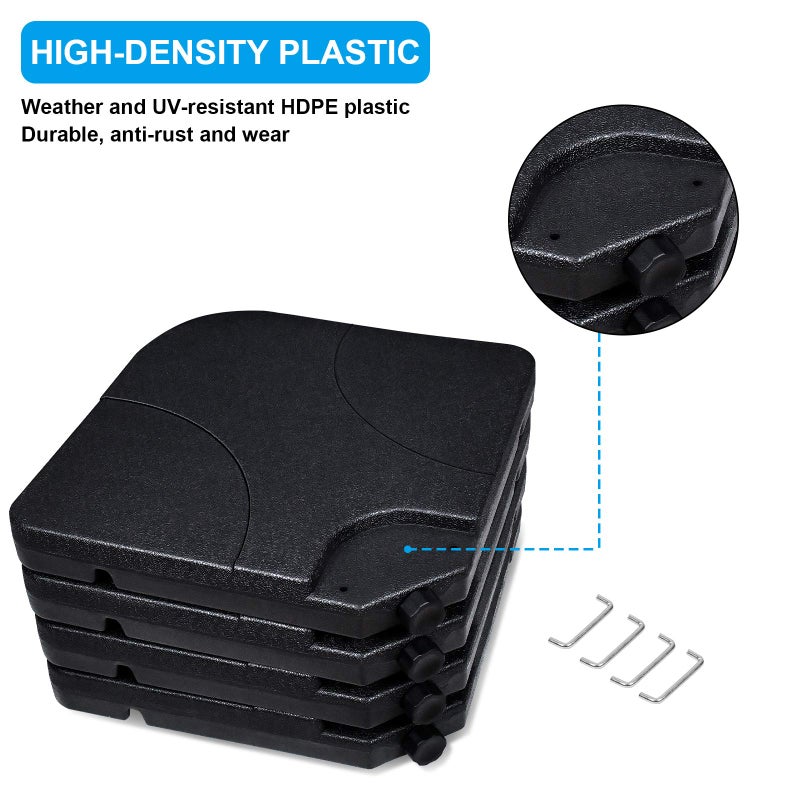 Simple Deluxe 4pcs Cantilever Offset Patio Market Stand with U Locking Shape Weights Water, Umbrella Square Base - Image 3