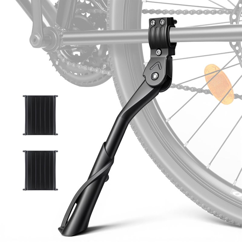 WSDCAM Bike Kickstand for Adult Bike Adjustable Rear Side Bike Kick Stand for 2429 for Bicycles Aluminum Alloy Sturdy NonSlip Wider Base Stands For Mountain Bikes Road Bikes Cargo bicycle etc - Image 3