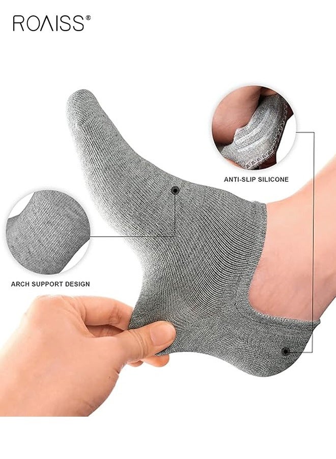roaiss 8 Pairs Unisex Boat Socks, Men's Invisible Socks with Anti-Slip Invisible Lining, Low-Cut Breathable Summer Socks, Women's Anti-Slip Heel Grip Lightweight - Image 2