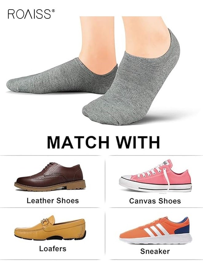 roaiss 8 Pairs Unisex Boat Socks, Men's Invisible Socks with Anti-Slip Invisible Lining, Low-Cut Breathable Summer Socks, Women's Anti-Slip Heel Grip Lightweight - Image 4