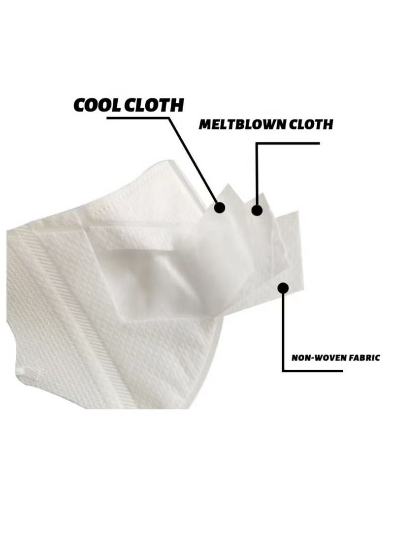 20 قطعة 3D قناع الوجه القابل للتصرف للجنسين قناع الوجه المرشح 3 طبقات للبالغين مع حلقة الأذن المرنة - أسود - Image 4