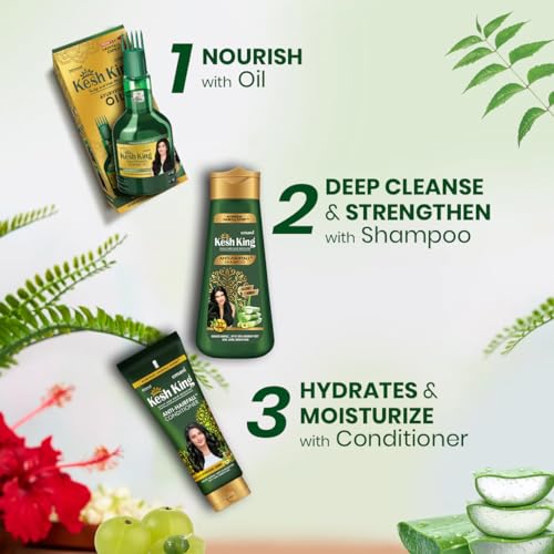 KESH KING Anti Hairfall Shampoo | with 21 Ayurvedic Herbs & Aloe Vera | Provides Healthy Nourished Scalp | for Shiny & Smooth Hair | 6.76 Fl Oz/200ml - Image 4