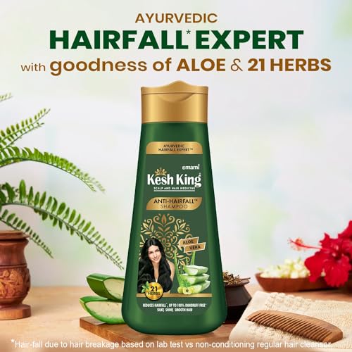 KESH KING Anti Hairfall Shampoo | with 21 Ayurvedic Herbs & Aloe Vera | Provides Healthy Nourished Scalp | for Shiny & Smooth Hair | 6.76 Fl Oz/200ml - Image 3