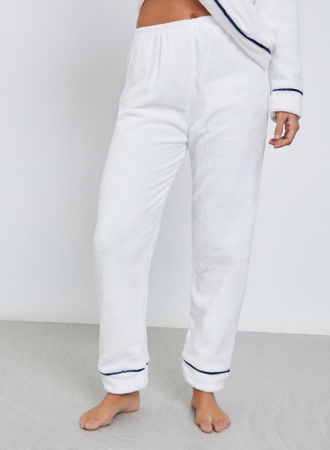 Styli Fleece Contrast Piped Top, Headband and Pyjama Set - Image 5