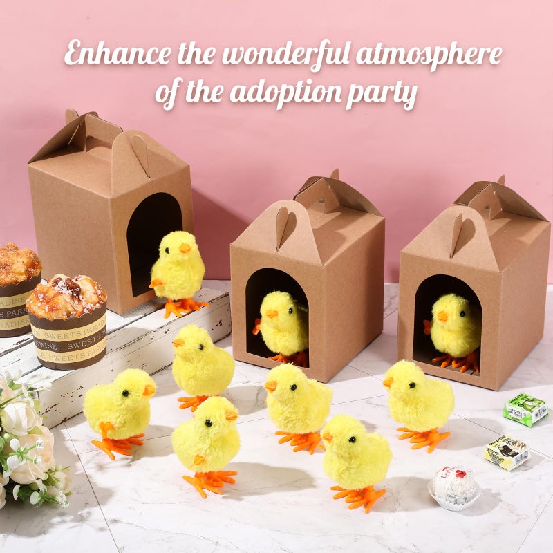 LaRandom 20 Set Adopt a Pet Party Favors Includes Easter Mini Stuffed Animals Kraft Paper Box for Adopt a Pet Theme Birthday Party (Chick,Yellow) - Image 5