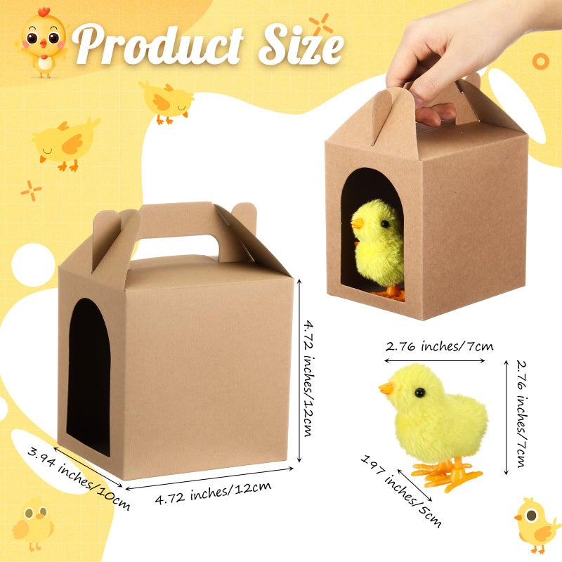 LaRandom 20 Set Adopt a Pet Party Favors Includes Easter Mini Stuffed Animals Kraft Paper Box for Adopt a Pet Theme Birthday Party (Chick,Yellow) - Image 2