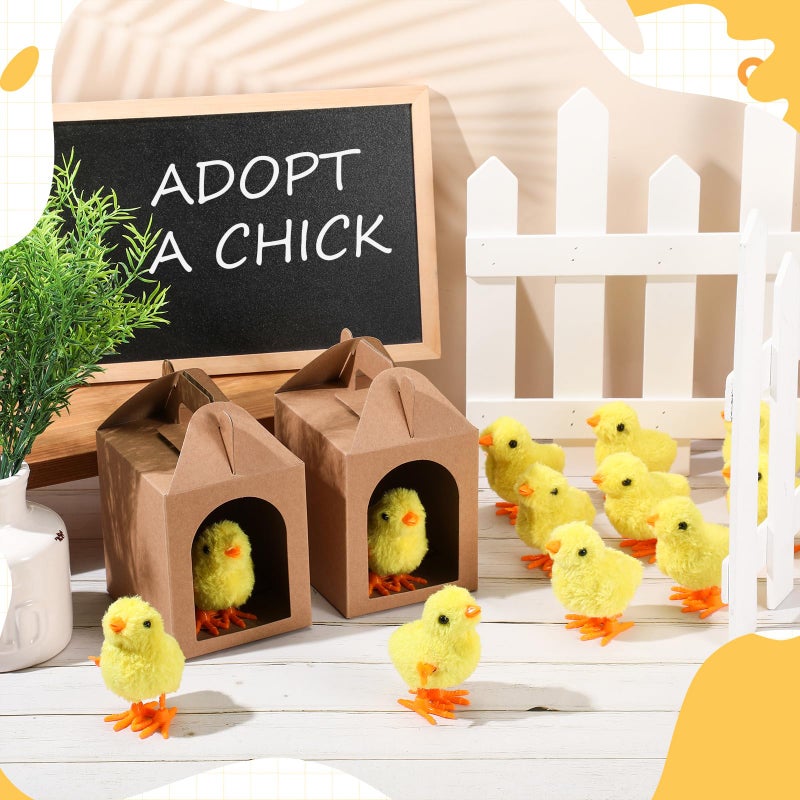 LaRandom 20 Set Adopt a Pet Party Favors Includes Easter Mini Stuffed Animals Kraft Paper Box for Adopt a Pet Theme Birthday Party (Chick,Yellow) - Image 4
