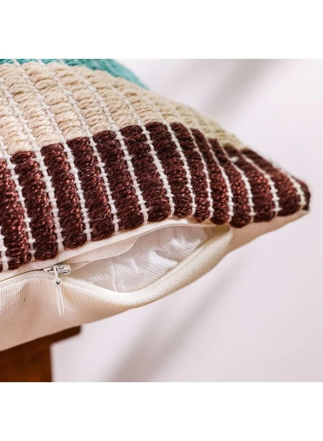 DANUBE HOME Outdoor Woven Cushion | Patio Throw Pillow Winter Garden Farmhouse Decor Outdoor Furniture | Decorative Pillows For Outdoor Seating Chair Sofa Swings 45X45cm-Multi Color 231202708922