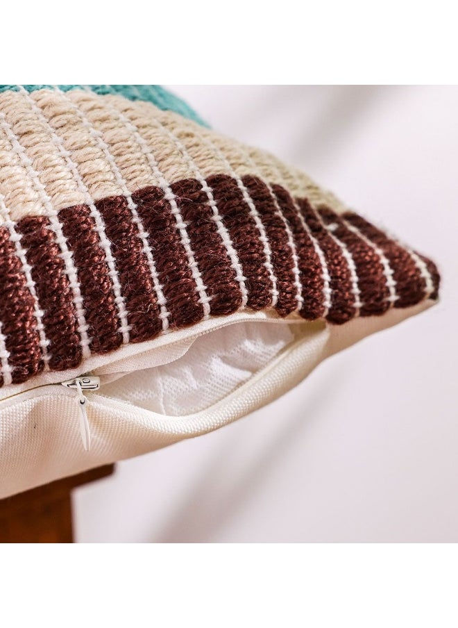 DANUBE HOME Outdoor Woven Cushion | Patio Throw Pillow Winter Garden Farmhouse Decor Outdoor Furniture | Decorative Pillows For Outdoor Seating Chair Sofa Swings 45X45cm-Multi Color 231202708922  - Image 2