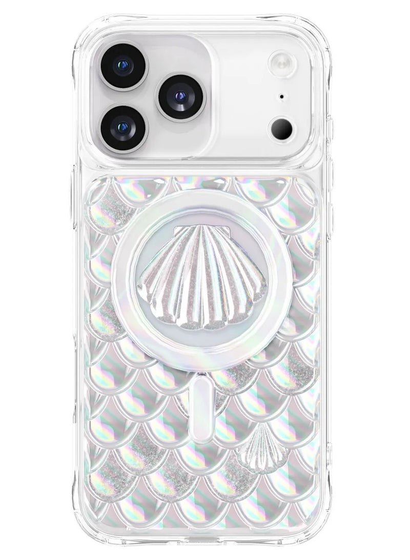LEVELO iPhone 17 Pro Max MagSafe  Case Pearl 3D IML With Shock-Resistant Bumper & Raised Bezels For Camera And Screen / Ocean-Inspired Elegance / Impact-Resistant Back Cover - Iridescent - Image 1