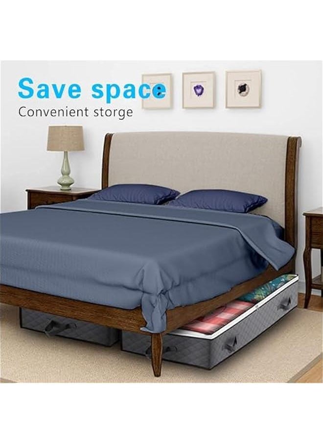 HOOKOR - Under bed Storage Bags, 100L Underbed Storage Containers with Reinforced Handles, Large Capacity Breathable Non-woven Under the Bed Storage Bins for Blanket, Pillows, Comforters and Quilts (2) - Image 1