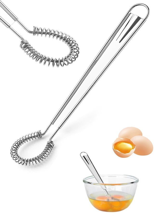 Stainless Steel Mini Whisks Spring Coil Wire Egg Beater, Handheld Small Egg Whisk Beater Manual Hand Whisker for Coffee Sauce Milk Mixing - Image 1