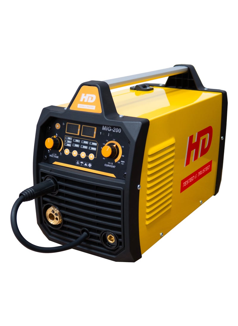أتش دي آلة لحام MIG/TIG/MMA 10-200A AC | تعمل على الحديد والفولاذ المقاوم للصدأ | HD | MIG200 | 0.8 إلى 1.0 إلكترود.  - Image 2