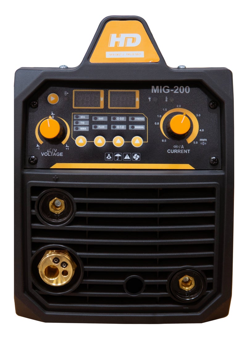 أتش دي آلة لحام MIG/TIG/MMA 10-200A AC | تعمل على الحديد والفولاذ المقاوم للصدأ | HD | MIG200 | 0.8 إلى 1.0 إلكترود.  - Image 3