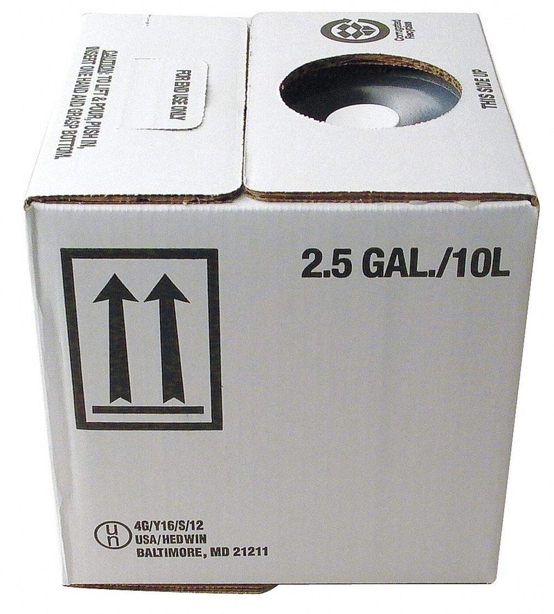 2-1/2 Gal Cubitainer, Double Wall, 9-1/2" x 9-1/2" x 10" Inside, Natural Plastic, 1-Pack