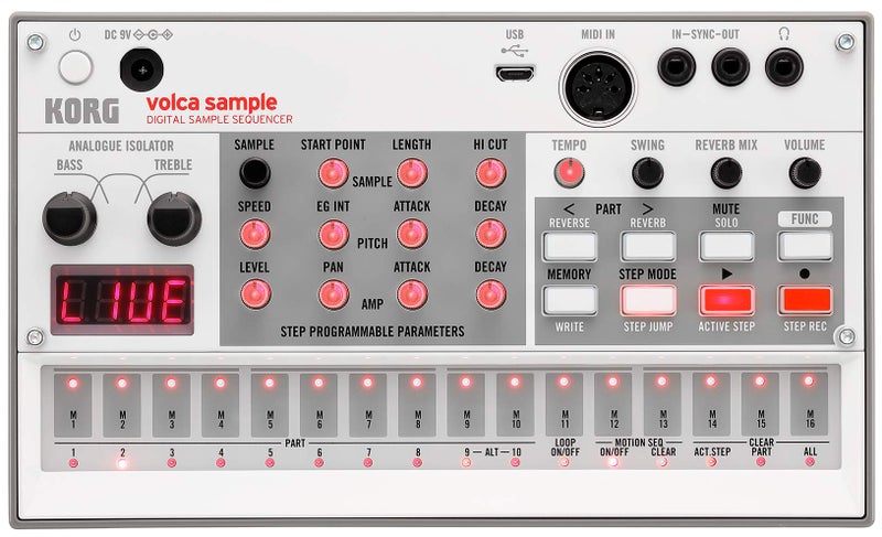 Korg آلة الطبول الرقمية Korg Volca Sample 2 مع وضع سلسلة الأنماط و 16 خطوة تسلسلية - Image 2