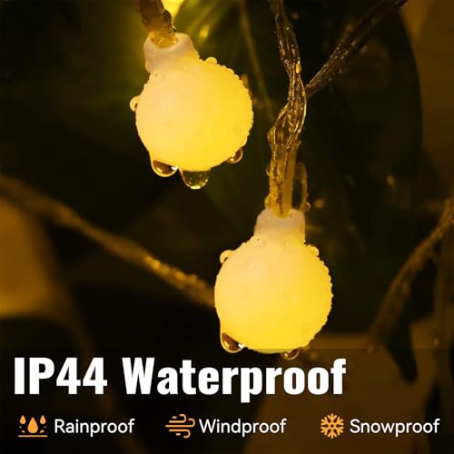 WERTIOO Globe String Lights Battery Operated – 33ft 100 LED Globe Lights with Remote, 8 Modes & Timer – Warm White String Lights for Bedroom, Christmas Tree, Garden, Tent, Camping, Indoor & Outdoor - Image 4