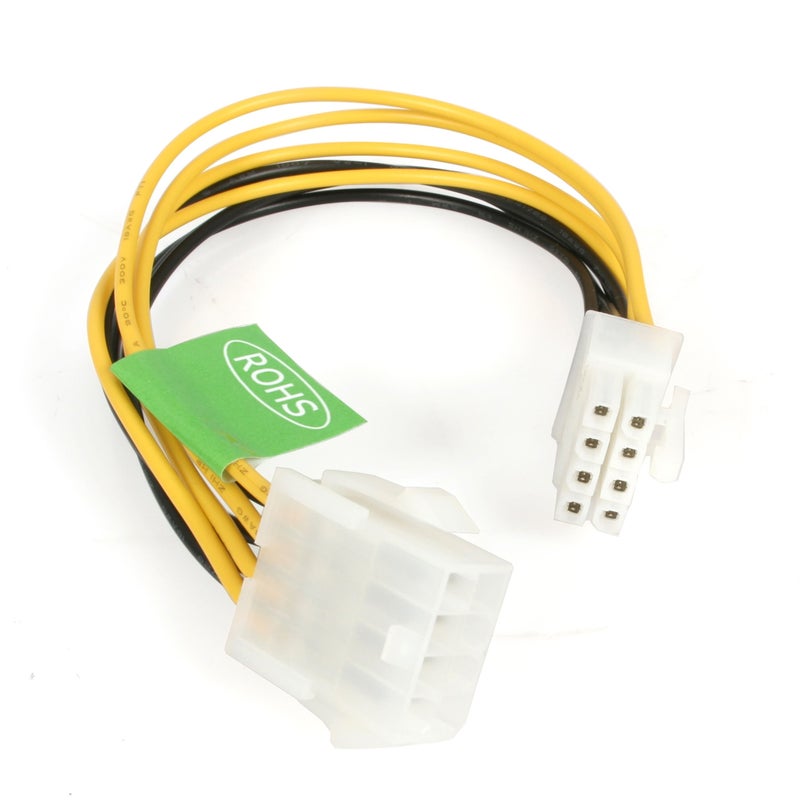 StarTech.com EPS 8 Pin Power Extension Cable - Power extension cable - 8 pin EPS12V (F) to 8 pin EPS12V (M) - 7.9 in - EPS8EXT,Yellow - Image 5