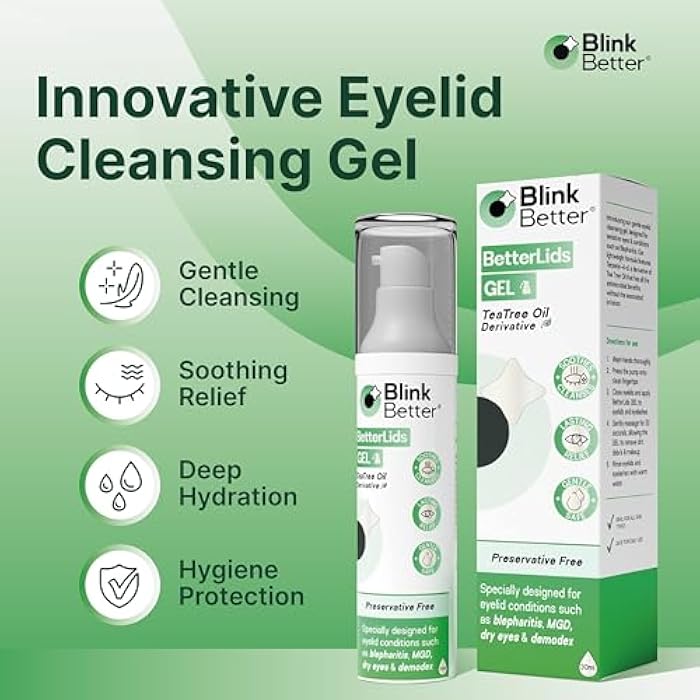 BlinkBetter BetterLids Eyelid Cleansing Gel – Gentle Centella & Tea Tree Extract Cleanser – Refreshes & Cleanses for Daily Eyelid Care – Preservative-Free – 1.06 oz - Image 2
