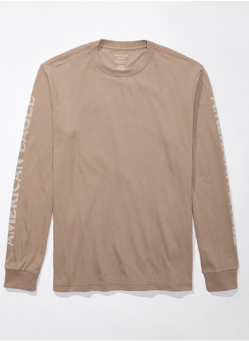 American Eagle - AE Super Soft Long-Sleeve Graphic T-Shirt - Image 1