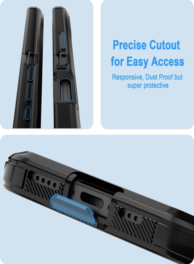 Jiunai for iPhone 16 Pro Max Case Rugged Shockproof Heavy Duty Protection Screenless Dustproof Dual Layer Strong Tough Non Slip Protective Phone Case for iPhone 16 Pro Max 6.9’’ Men Women Black - Image 4