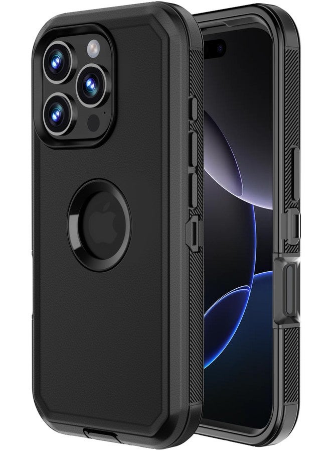 Jiunai for iPhone 16 Pro Max Case Rugged Shockproof Heavy Duty Protection Screenless Dustproof Dual Layer Strong Tough Non Slip Protective Phone Case for iPhone 16 Pro Max 6.9’’ Men Women Black - Image 1