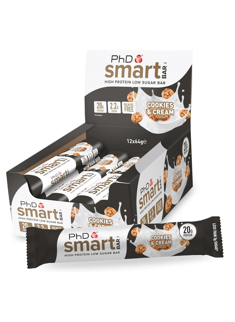 PhD Smart Bar High Protein - Cookies & Cream - (12 pieces)  - Image 1