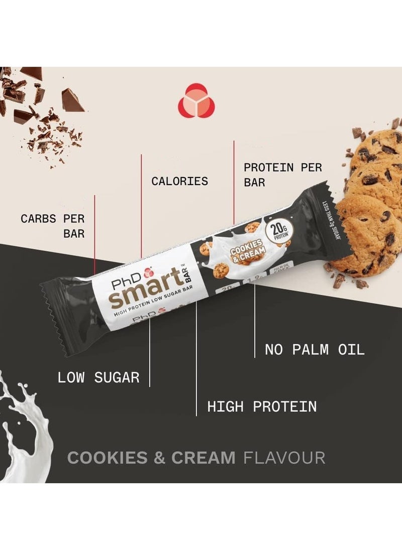 PhD Smart Bar High Protein - Cookies & Cream - (12 pieces)  - Image 4