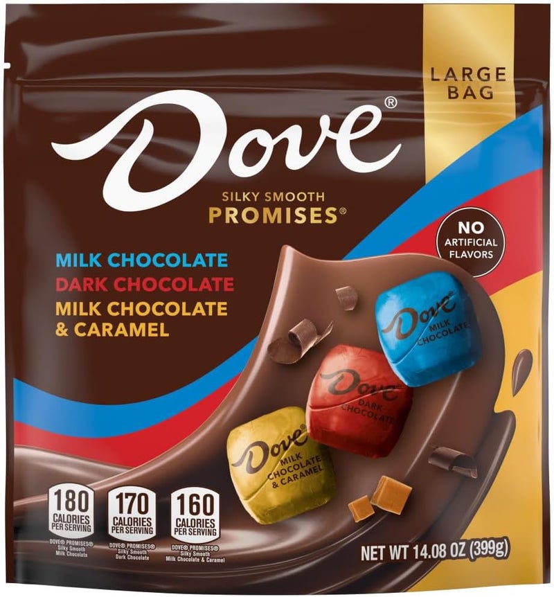 DOVE PROMISES Dark, Milk Chocolate & Milk Chocolate with Caramel Variety Assortment - Large 14.08 Oz Bag - Image 4