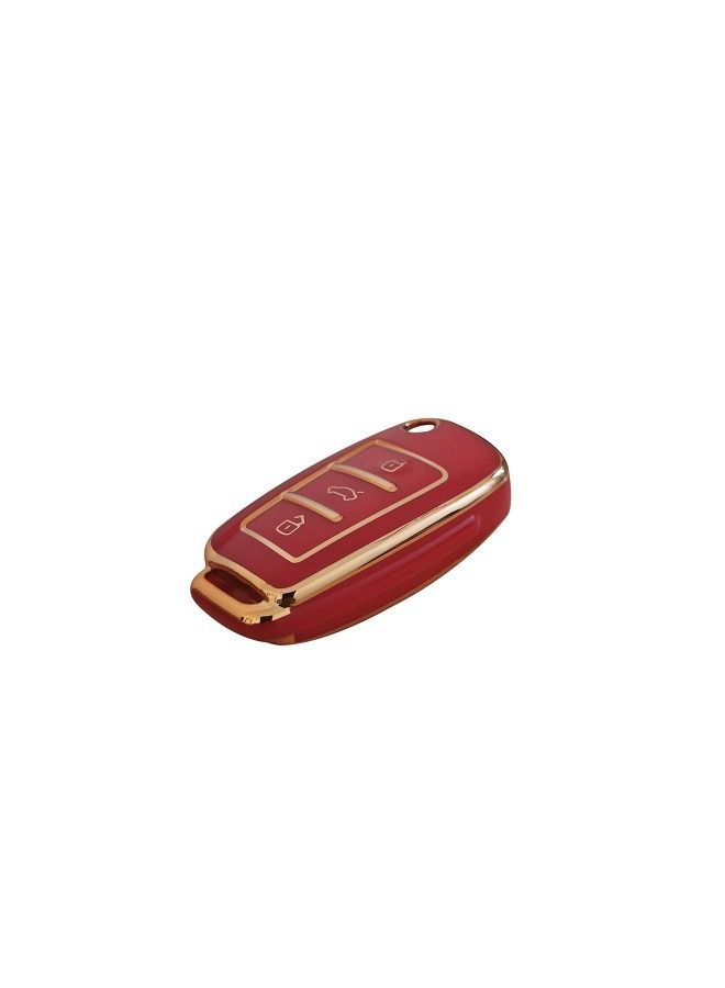 Generic Generic Soft Premium TPU Car AUDI Car Key Cover, Smart Key Fob Cover, Key Holder Key Chain A3 Q3 R8 3 Button  - Image 2