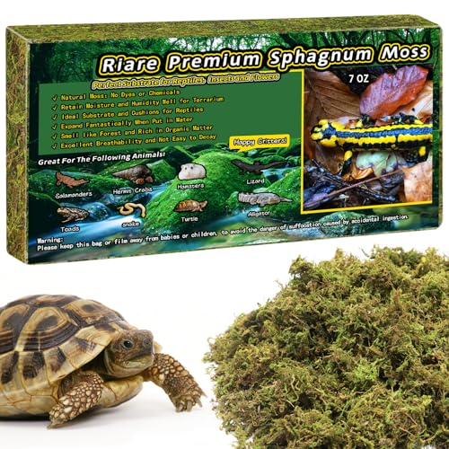 Riare 7 OZ Premium Sphagnum Moss for Reptiles- 10QT Natural Live Moss Reptile Moss Bedding for Terrarium, Hatching, Forest Sphagnum Moss Reptile Substrate for Snakes, Gecko, Turtles, Frogs, Leopard - Image 1