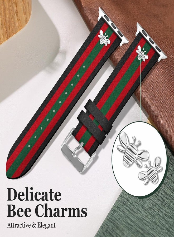 MOINSPIRE Designer Leather Bands with Charms Compatible with Apple Watch 38mm 40mm 41mm 42mm(S11/10) Women Men Genuine Leather Strap Elegant Wristbands for iWatch Series 11/10/9/8/7/6/5/3/2/1/SE/Ultra - Image 4
