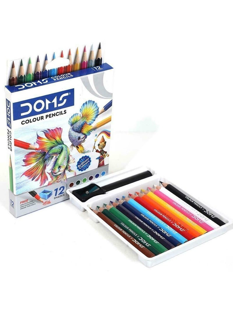 DOMS أقلام تلوين صغيرة الحجم مكونة من 12 قطعة متعددة الألوان - Image 1