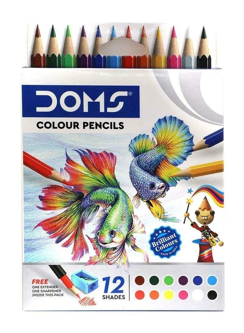 DOMS أقلام تلوين صغيرة الحجم مكونة من 12 قطعة متعددة الألوان - Image 2