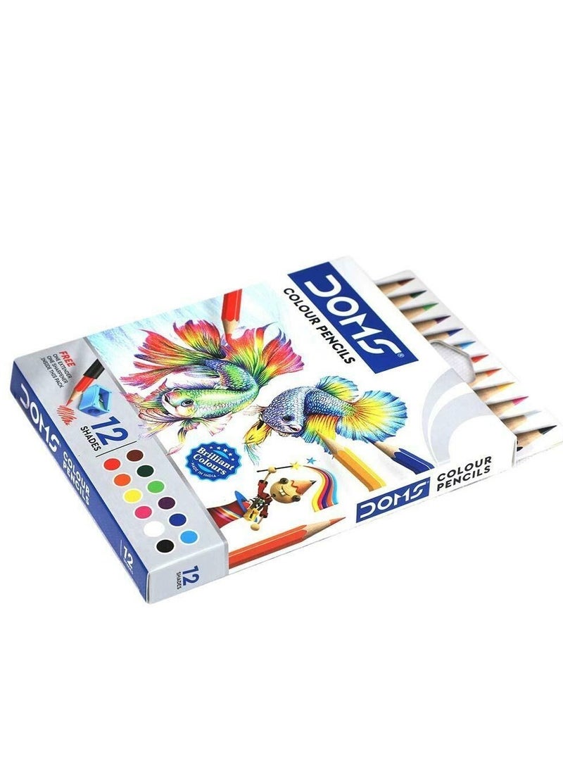 DOMS أقلام تلوين صغيرة الحجم مكونة من 12 قطعة متعددة الألوان - Image 3