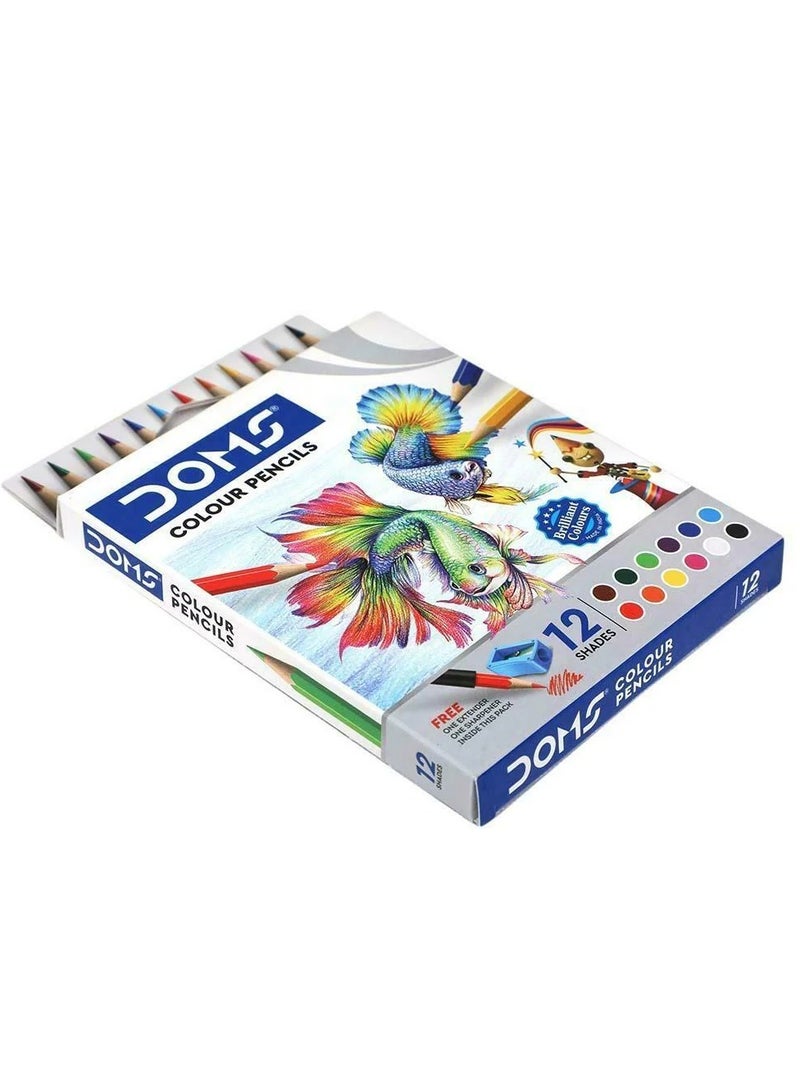 DOMS أقلام تلوين صغيرة الحجم مكونة من 12 قطعة متعددة الألوان - Image 4