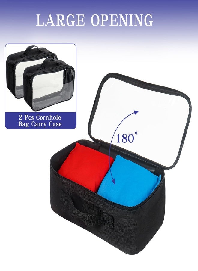 Klmnop 2 Pcs Cornhole Bag Carry Case, Cornhole Carrying Case Holds 8 Bean Bags with Portable Handle for Storage, Transport(Black) - Image 2