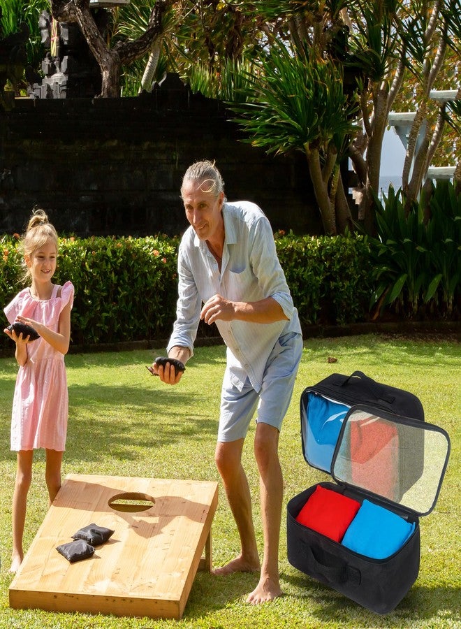 Klmnop 2 Pcs Cornhole Bag Carry Case, Cornhole Carrying Case Holds 8 Bean Bags with Portable Handle for Storage, Transport(Black) - Image 4