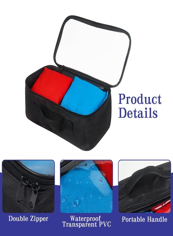 Klmnop 2 Pcs Cornhole Bag Carry Case, Cornhole Carrying Case Holds 8 Bean Bags with Portable Handle for Storage, Transport(Black) - Image 3