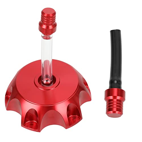 GREHUA Dirt Bike Gas Cap Cover with Vent Tube Compatible with 50cc 70cc 90cc 110cc 125cc SSR110 SSR125 Taotao DB10 DB14 SDG107 XPro YZ80 Kayo Pit Motorized Parts CNC Aluminum Red - Image 1
