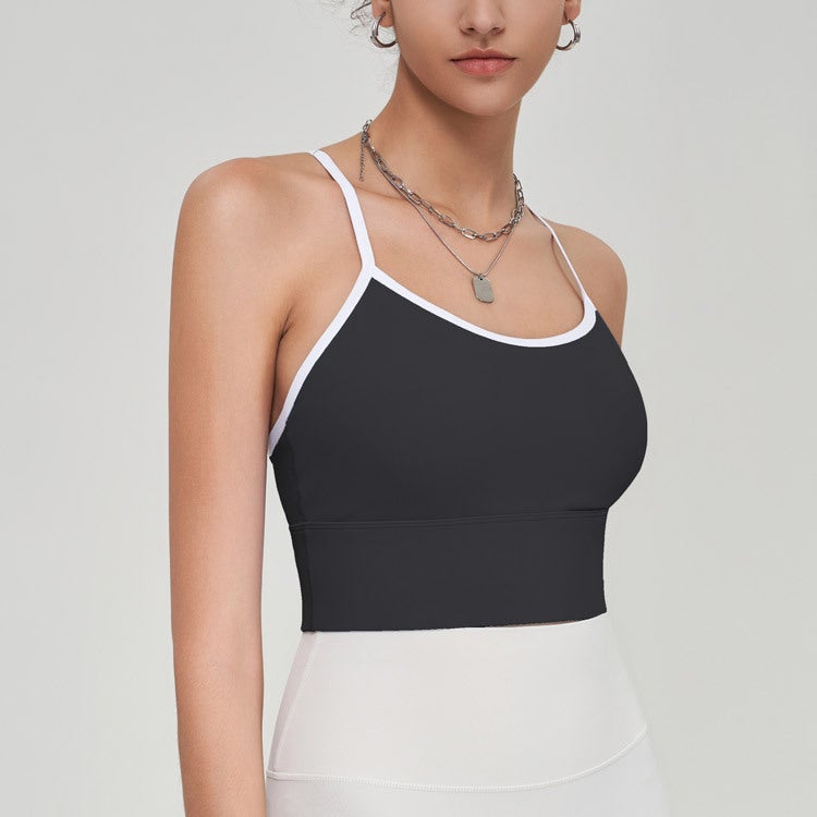 2024 Color Block Sports Tank Top with Built-In Bra Lavender purple - Image 5