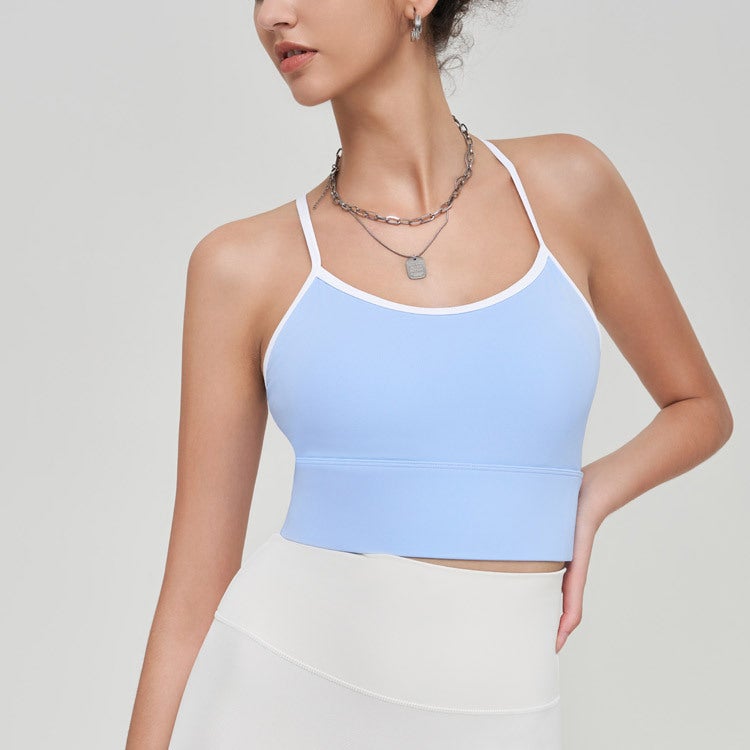 2024 Color Block Sports Tank Top with Built-In Bra Lavender purple - Image 3