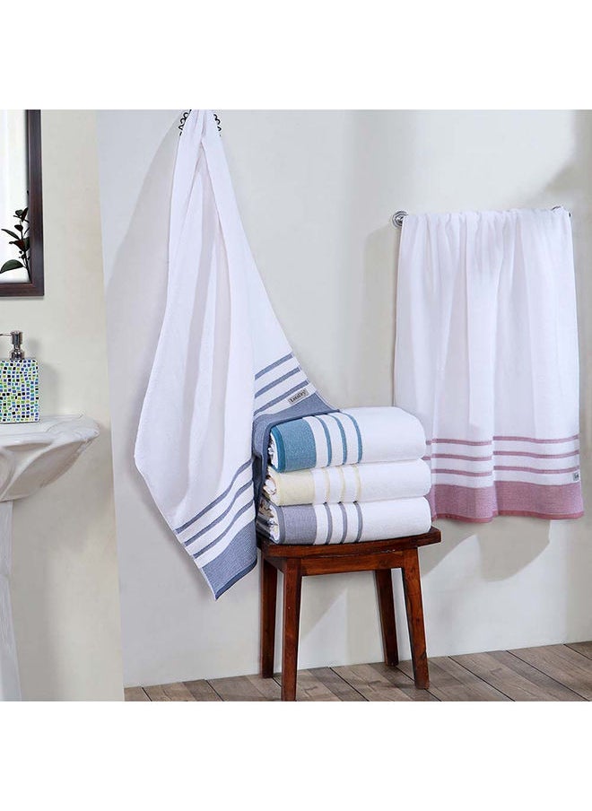 DANUBE HOME - Lets Dry Reinheart Border Bath Towel 100% Cotton Pile Quick Dry Plush Bath Sheet Ultra Soft Highly Absorbent Daily Usage Towels For Bathroom L 70 x W 140 cm Rose - Image 1
