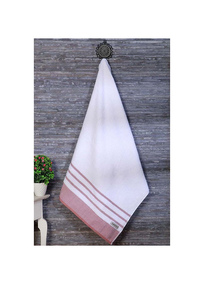 DANUBE HOME - Lets Dry Reinheart Border Bath Towel 100% Cotton Pile Quick Dry Plush Bath Sheet Ultra Soft Highly Absorbent Daily Usage Towels For Bathroom L 70 x W 140 cm Rose - Image 1