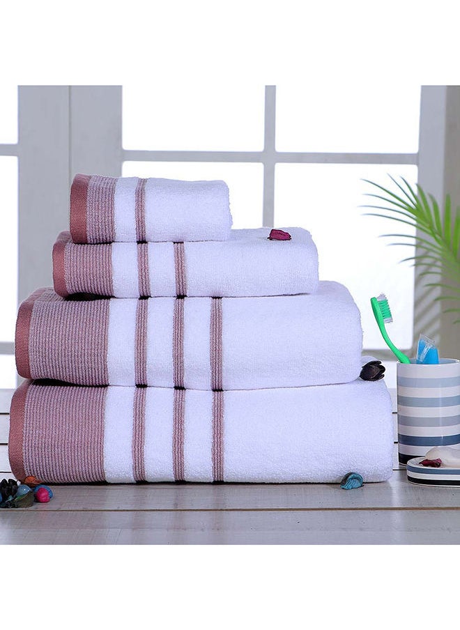 DANUBE HOME - Lets Dry Reinheart Border Bath Towel 100% Cotton Pile Quick Dry Plush Bath Sheet Ultra Soft Highly Absorbent Daily Usage Towels For Bathroom L 70 x W 140 cm Rose - Image 1