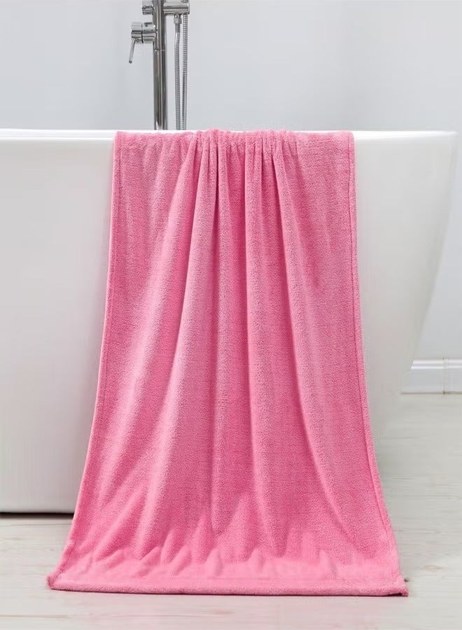 منشفة حمام كبيرة جدا فاخرة وفائقة النعومة بجودة فندقية مصنوعة من 100% قطن عالي الامتصاص وسريع الجفاف (مقاس 75 سم × 40 سم) وردي - Image 1