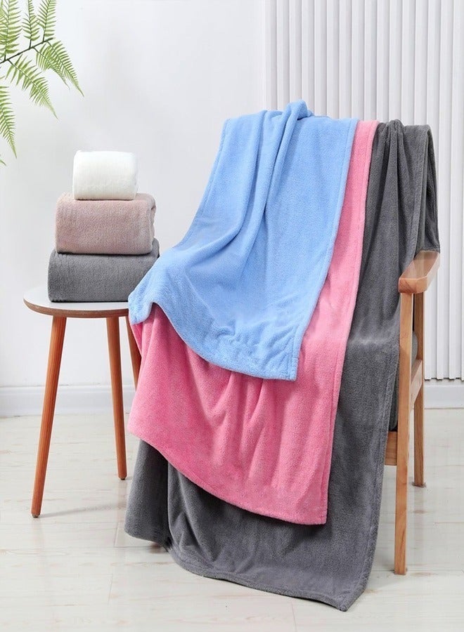 منشفة حمام كبيرة جدا فاخرة وفائقة النعومة بجودة فندقية مصنوعة من 100% قطن عالي الامتصاص وسريع الجفاف (مقاس 75 سم × 40 سم) وردي - Image 3