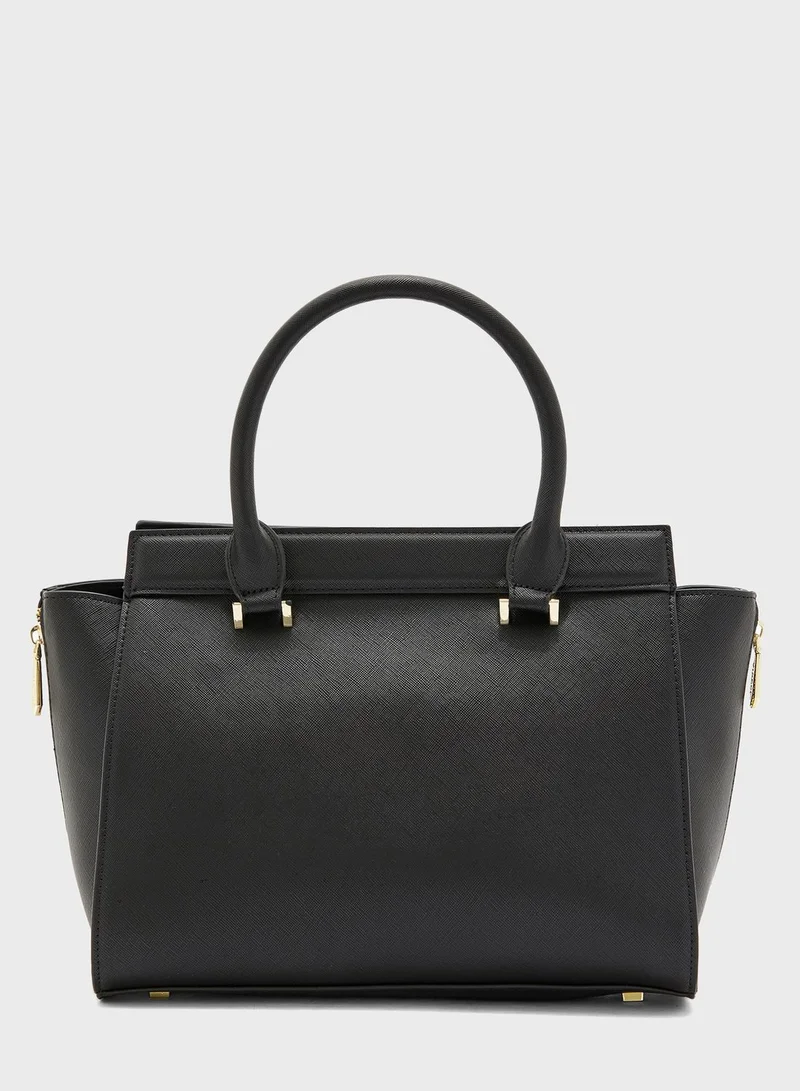 Vincci Round Handle Zip Closure Satchel