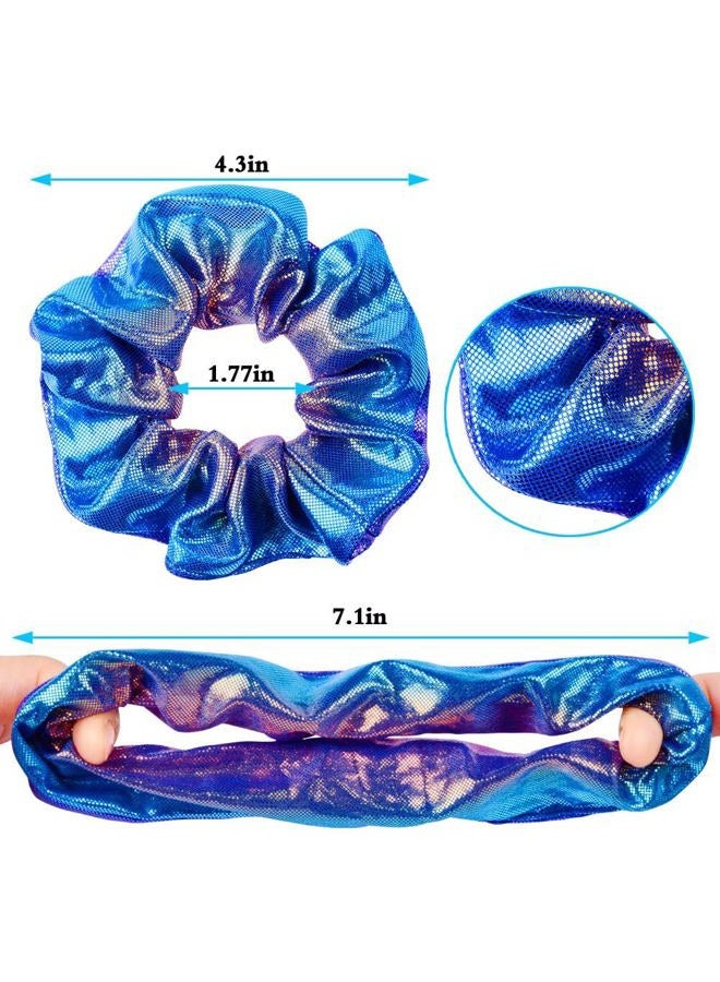 OCATO 24Pcs Hair Scrunchies for Girls Shiny Metallic Scrunchies Cute Elastic Hair Bands Scrunchy Hair Ties Ponytail Holder for Girls Women Hair Accessories with a Gift Bag for Gym Dance Party Club - Image 3
